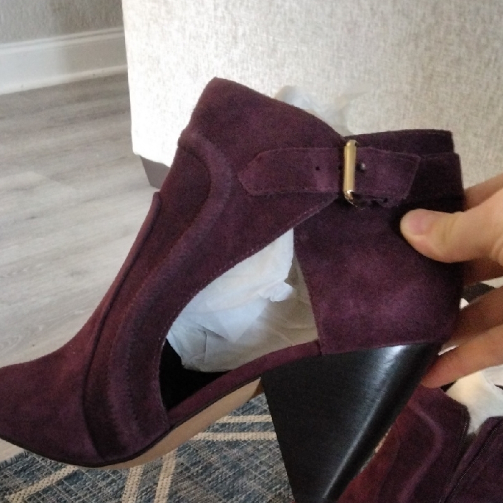 Vince Camuto Purple Heeled Boots with Sleek Design